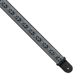Perris 6548 Jacquard Metallic Silver Strap W/leather Ends
