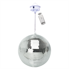FXLAB Battery Mirrorball Motor White inc LED Light + 30cm Mirror Ball comes with Remote