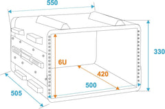 Roadinger Kunststoff-Rack Kr-19, 6U, Dd, Schwarz