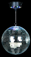 Ibiza Light Disco Light Set avec boule à facettes de 30 cm + moteur à batterie avec LED RGBW rétro fête des années 50