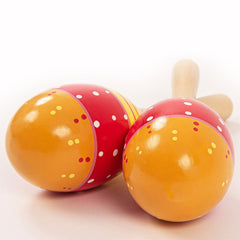 Pp Early Years Wooden Maracas - Red/yellow
