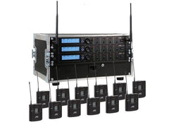 Système sans fil complet JTS-12 Way R-4 « All Racked Up », inc. Bodypacks et Flightcase