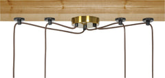 lyyt Quad E27 Pendant Cord Set Antique Gold