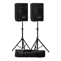 2x Ibiza XTK8A-MKII Active Full-Range PA Box 8”/20cm 200W Inc Stands