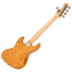 Vintage Vj75 5 String Bass - Maple Fb - Natural Ash