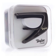 Thalia Taylor Black Chrome Finish Capo - White Pearl With Black Taylor Logo