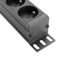 Adam Hall 87478 19" 1U Mains Power Strip with 8 Sockets ( French Connectors )