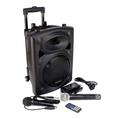 Ibiza Sound Tragbares 8" 400 W batteriebetriebenes Bluetooth-PA-System inkl. kabellosen Mikrofonen