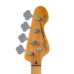 Vintage V4 Bass Guitar Maple - Silver Burst