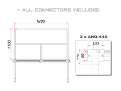 Guil Tmq-02/440 Bühnenschiene 188 cm (Aluminiumversion) Bl