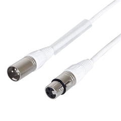 LEDJ 5m 3-Pin Male XLR - 3-Pin Female XLR DMX Cable (White Sheath)