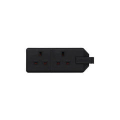 Masterplug 2 Gang 13A HD Mains Socket, Black (ELS132B)