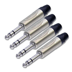 4 x Neutrik-Klinken-Stereostecker 1/4 Zoll 6,35 mm NP3X