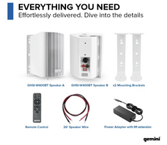 Gemini Sound GHSI-W400BT 4" Outdoor Bluetooth Speakers White