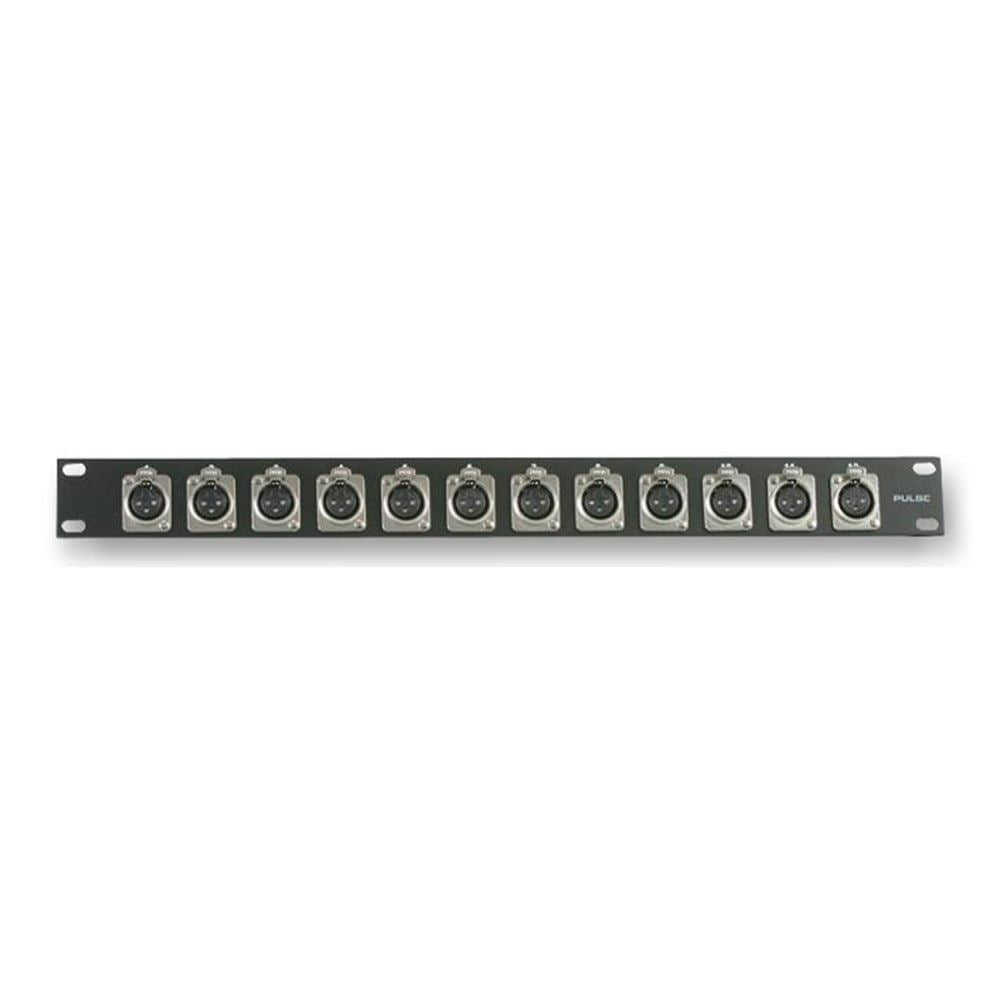 Xlr Rack Pulse 1U XLR Rack Panel with 12 x 3 Pin XLR Female Connectors Studio P ...