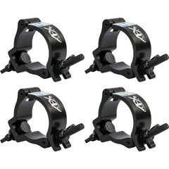 4x colliers de serrage en aluminium noir AFX LH-2EB pour tubes de 48 à 55 mm
