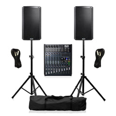 Alto TS315 PA System 4000W Sound Speaker System inc Mixer, Cables & Stands
