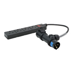 LEDJ 2m 16A T Connect to 4 Way 13A Socket Cable