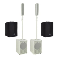 2x RCF Evox J8 White Active Speaker System Column Array 1400W inc. Covers