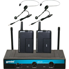 Gemini UHF-216HL UHF Headset Dual Microphone Wireless Radio Mic System