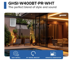 Gemini Sound GHSI-W400BT 4" Outdoor Bluetooth Speakers White