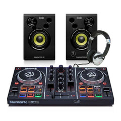 Numark PartyMix DJ Controller + Studio Monitor Speakers/ Headphones DJ Bundle