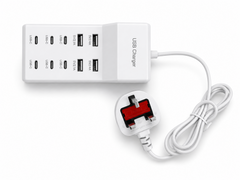 USB-C Charger Multi Block Splitter USB-A 10 Port 50W Hub Station Power Plug
