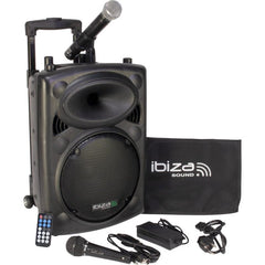 Ibiza Sound Portable 10" Battery Powered Bluetooth PA System inc Wireless Mics