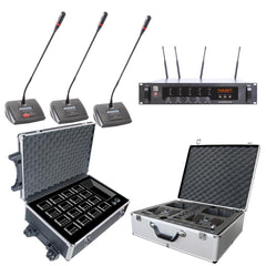 BST HT-2288 Système de conférence avec microphone sans fil 16 canaux avec étui de chargeur extensible à 256