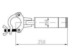 Alutruss Cors-25 Eckstrebe 25 cm Adapter