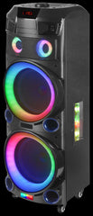 Intimidation NDR 7022 Lautsprecher 3000 W 2 x 12 Zoll tragbarer Akku-Bluetooth-DJ-Lautsprecher