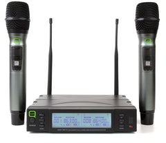 Q Audio QWM1960 Handheld UHF Dual Channel Wireless Mic System – Channel 70 (863-865 MHz)