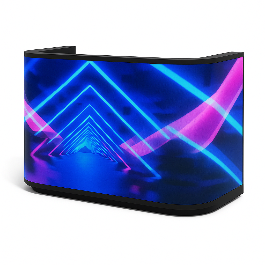 Led Display Hadm XL LED DJ Booth Curved LED Screen P2.5 HDMI inc flightcase 2560mm x 96 ...