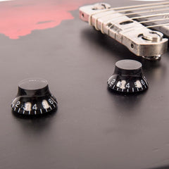 Vintage V120 Icon - Distressed - Black On Cherry Red