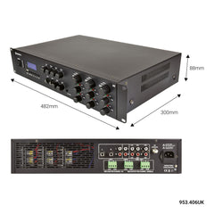 Adastra A6 Tri Stereo Amplifier Background Sound System PA 6 x 200W