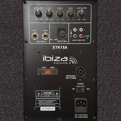 2x Ensemble d'enceintes Ibiza Sound XTK15A 15" 1200 W avec supports et câbles