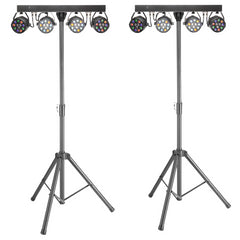 2x Système d'éclairage LED Stagg Partybar Par Bar avec télécommande + trépied