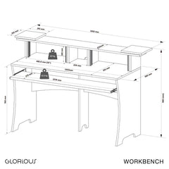 Glorious Work Bench White Working Console for Home and Studio