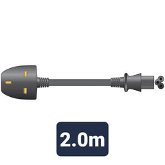 Mercury-Netzkabel, UK-Stecker – Kleeblatt, Schwarz, 2,0 m