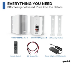 Gemini Sound 5.25" Outdoor Bluetooth Speakers Black Pair