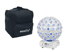 2x Eurolite B-40 LED Blanc Effet Mirrorball avec Laser + Sac de Transport DJ