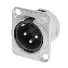 3x Neutrik XLR 3-Pin Male Chassis Plug NC3MDL1