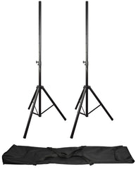 QTX Speaker Stand Kit Pair Of Heavy Duty PA Stands And Bag