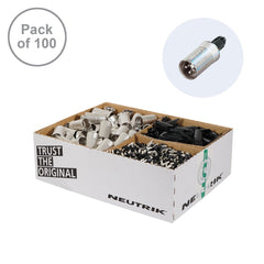 Neutrik XLR 3-Pin 3P Male Cable Socket NC3MXX-WOB (Pack of 100)