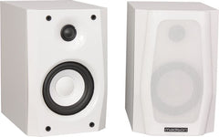 Madison Bookshelf HIFI Speakers Pair White Sound System 10-3079