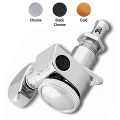 Grover Roto-grip Mini Machine Heads 6 Line L/h- Black Chrome