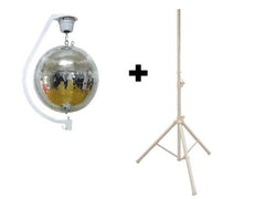 Equinox Curve Mirror Ball Hanging Bracket & Motor inc. 300mm Mirror Ball and Stand