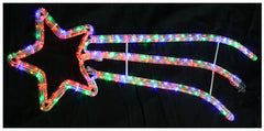 136 Multi-Coloured LED Shooting Star Rope Light, 90 x 29cm