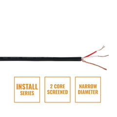 eLumen8 INSTALL Screened 2 Core Microphone Cable MIC1PRB, 100m Drum Black
