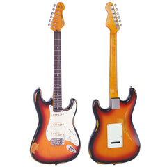 Vintage V6 Icon - Distressed Sunset Sunburst